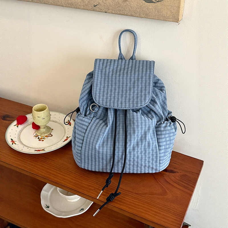 Canvas Backpack Casual - Plaid Laptop Lightweight Backpack Canva For