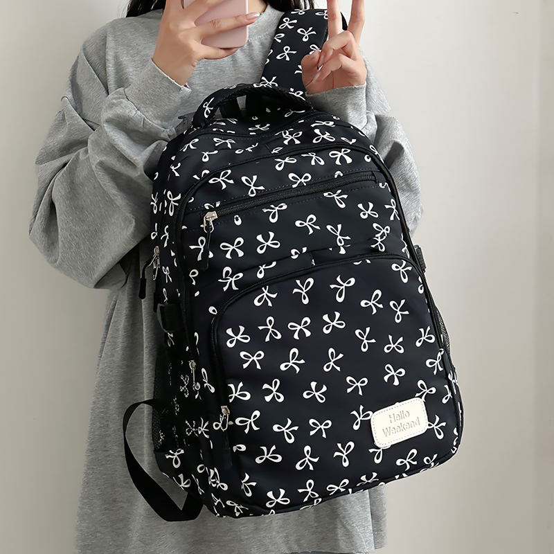 3Pcs Cute Bow Print Backpack w - Sling Backpack Shoulder review and price