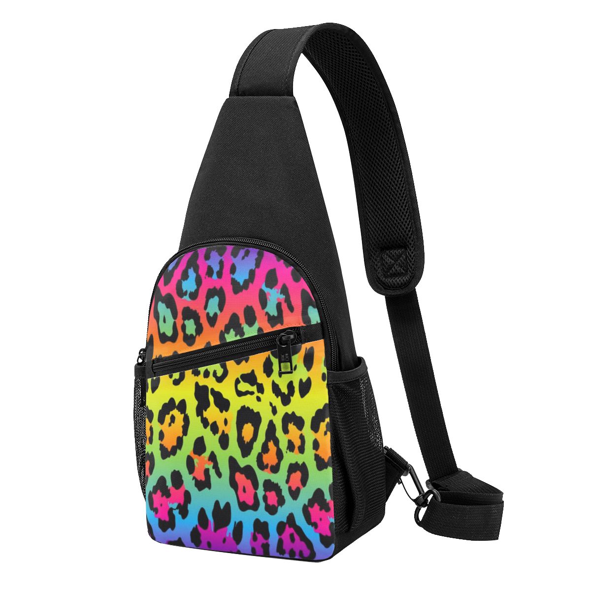 Rainbow Leopard Print Chest Ba - Sling Backpack Shoulder review and price