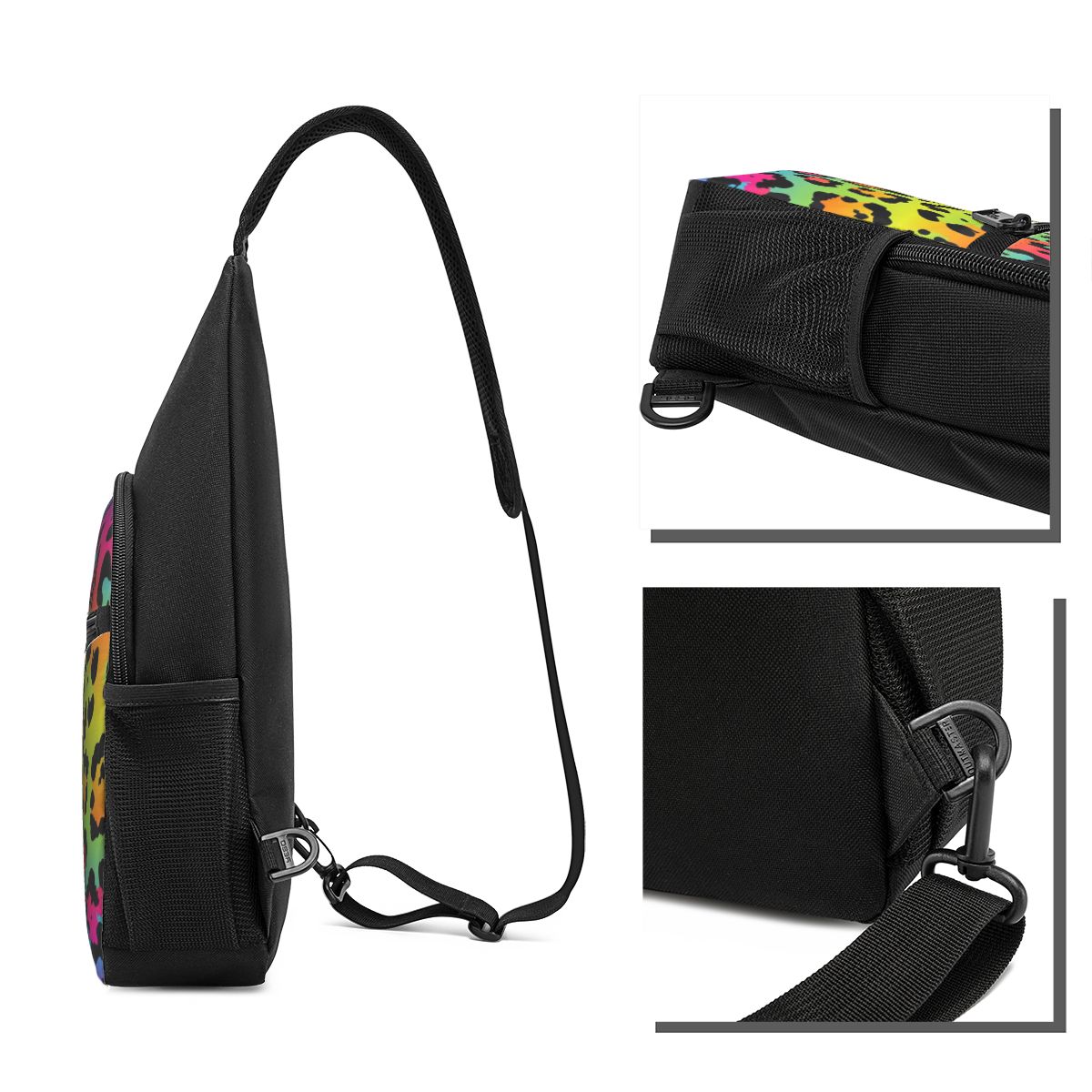 Rainbow Leopard Print Chest Ba - Sling Backpack Shoulder review and price